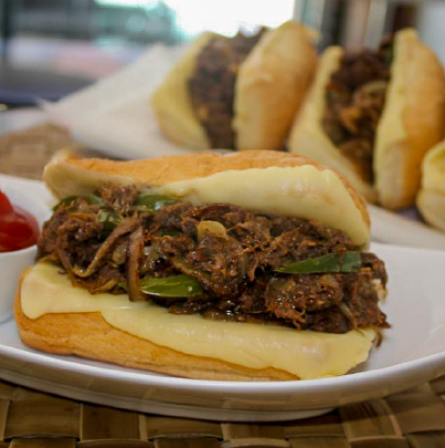 Shredded Beef Philly Steak Sandwich