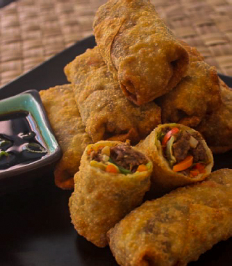 Lean Shredded Beef & Vegetable Rolls