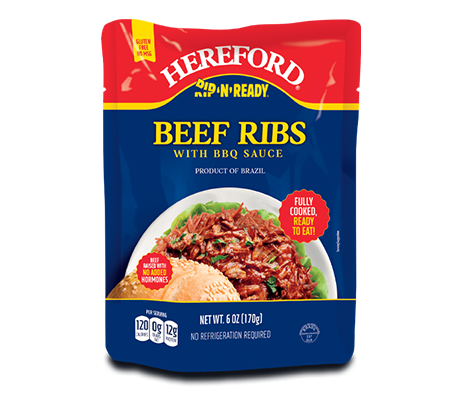 Image for 6oz. Hereford Rip 'N' Ready Beef Ribs with BBQ Sauce